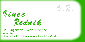 vince rednik business card